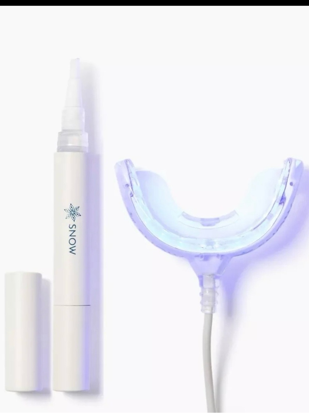 Teeth Whitening Pen & LED Mouthpiece - White